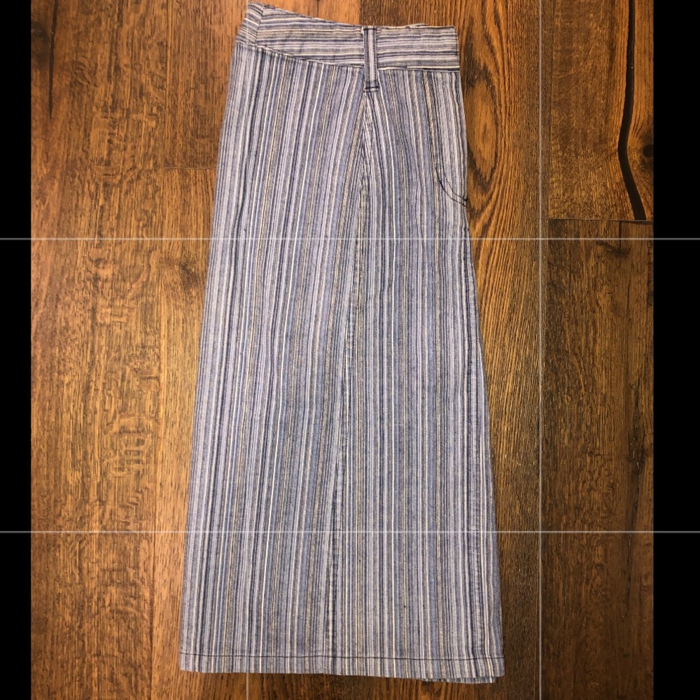 Multicolor striped denim skirt